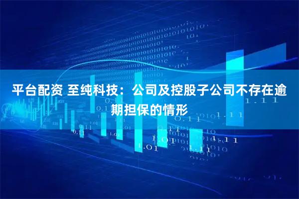 平台配资 至纯科技：公司及控股子公司不存在逾期担保的情形